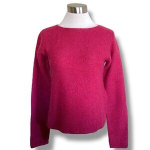 Eileen Fisher Womens Sweater Sz PP Petite Cranberry Red Mohair Wool Minimalist
